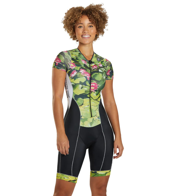 Traje de triatlón Riviera para mujer, manga corta