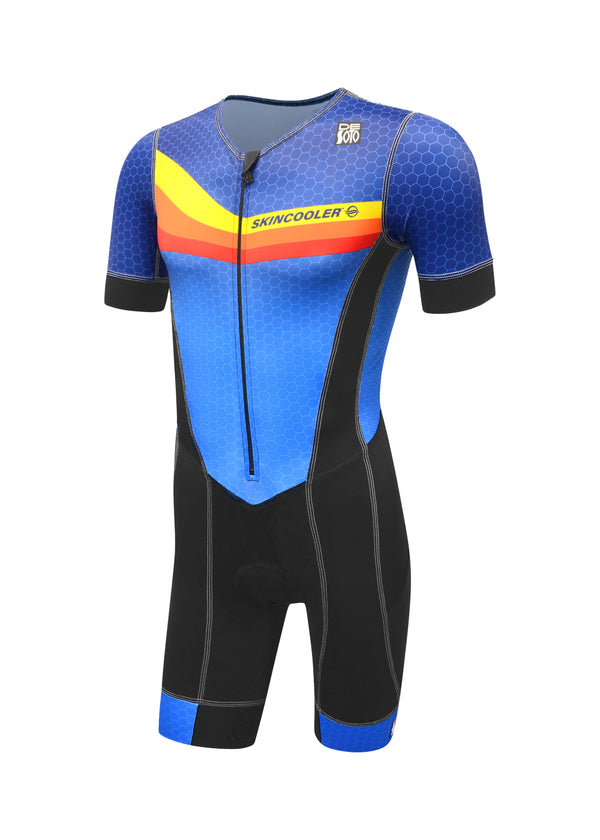 Traje de baño con mangas y diseño de chevron Forza Flisuit™ para hombre (diseña el tuyo propio)