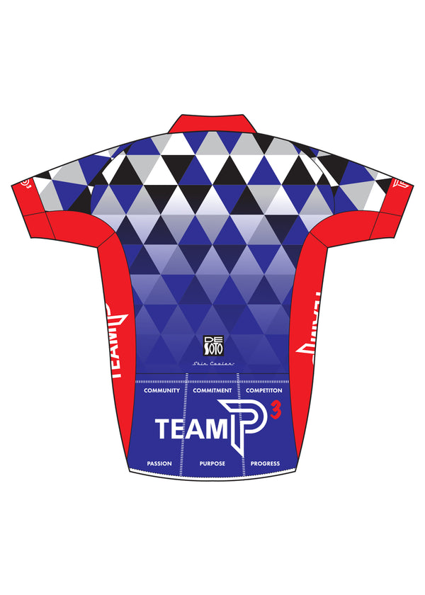 Camiseta de triatlón con cremallera completa y manga corta para hombre Skin Cooler - Team P3
