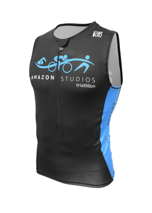 Top de triatlón con media cremallera Skin Cooler para hombre, personalizado