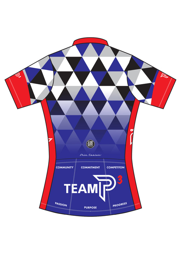 Top de triatlón con cremallera completa y manga corta para mujer Skin Cooler - Team P3