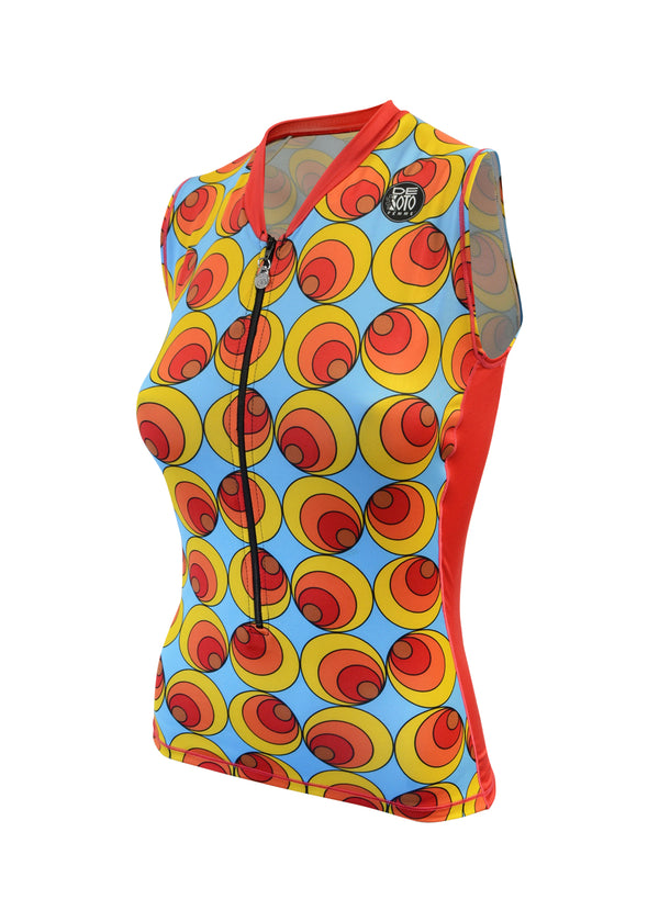 Top con media cremallera y efecto enfriador de piel para mujer