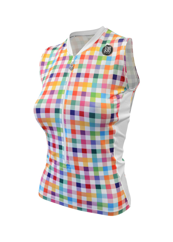 Top con media cremallera y efecto enfriador de piel para mujer