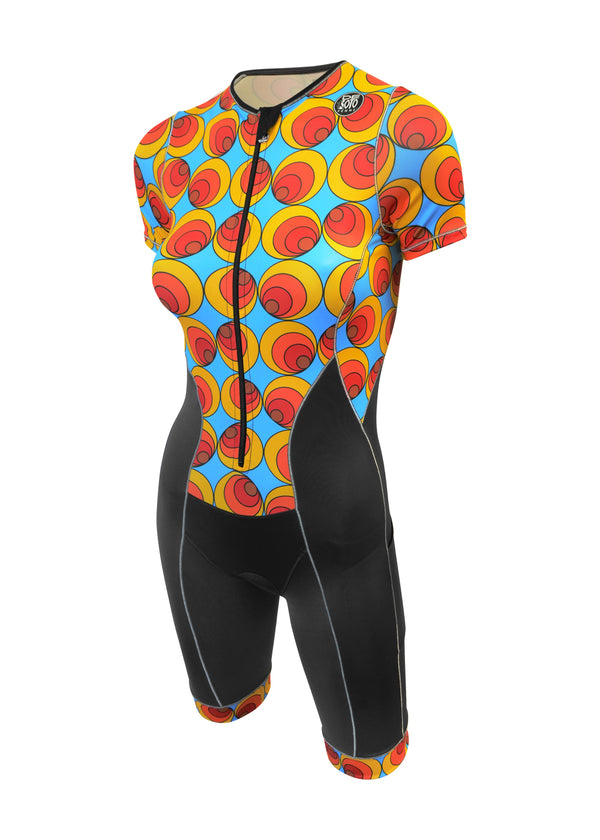 Traje de triatlón Riviera para mujer, manga corta