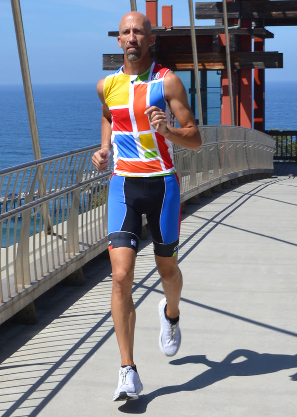 Top de triatlón con media cremallera Skin Cooler para hombre, personalizado