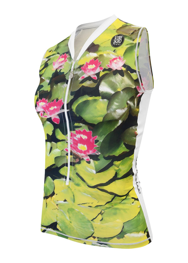 Top con media cremallera y efecto enfriador de piel para mujer