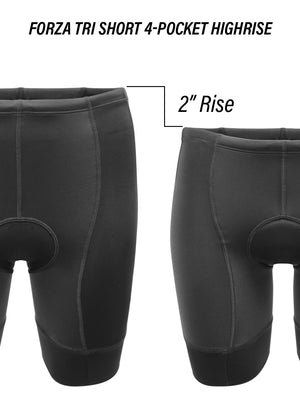 Pantalón corto de triatlón Forza de tiro alto y 4 bolsillos para hombre (diseña el tuyo propio)