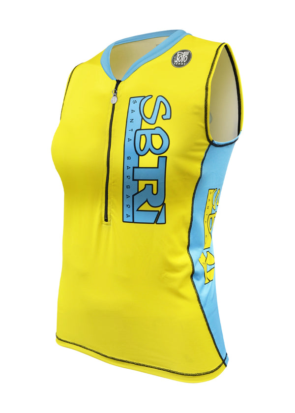 Camiseta de triatlón con media cremallera Skin Cooler para mujer - SBTRI 